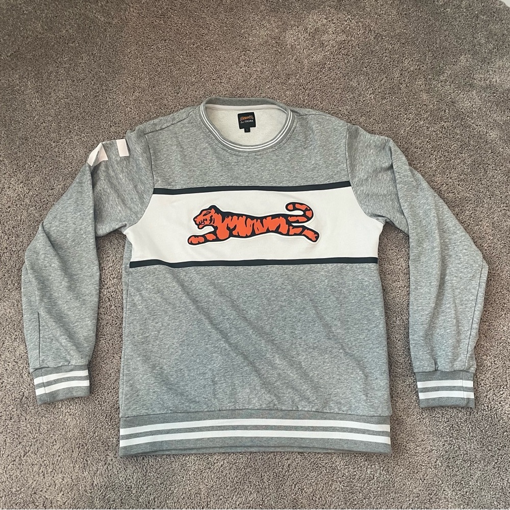 Le Tigre Long Sleeve Crew Neck Sweatshirt Grey Vintage French Medium M ECU
